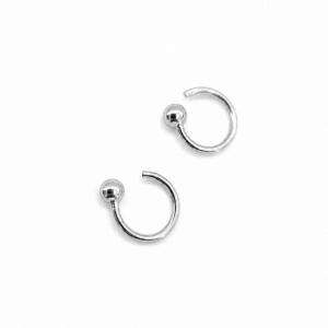 BRINCO PRATA PASSANTE FIO COM BOLINHA