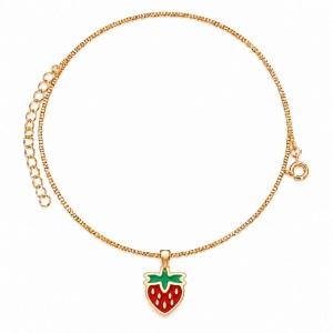 COLAR MORANGO BANHADO A OURO 18K