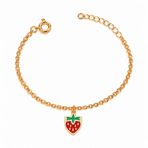 PULSEIRA MORANGO BANHADO A OURO 18K