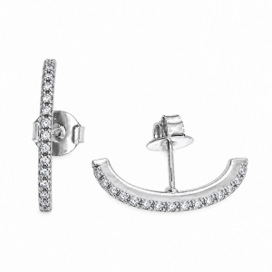 BRINCO PRATA EAR HOOK ZIRCÔNIAS