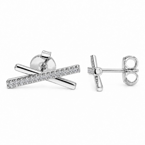 BRINCO PRATA RISCO LISO ZIRCÔNIA M