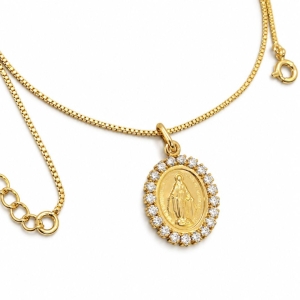 COLAR OURO MEDALHA NOSSA SENHORA DAS GRAÇAS
