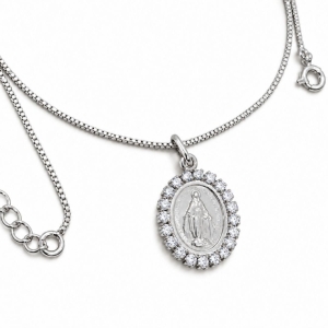 COLAR PRATA MEDALHA NOSSA SENHORA DAS GRAÇAS