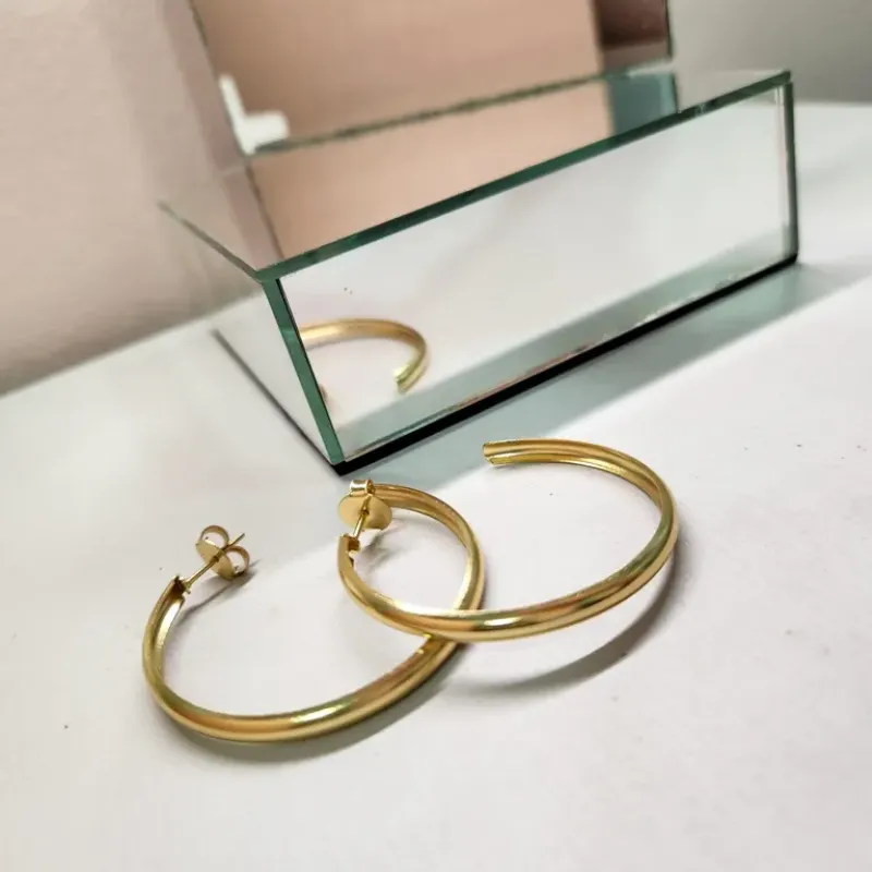 BRINCO OURO ARGOLA GRANDE ABAULADA