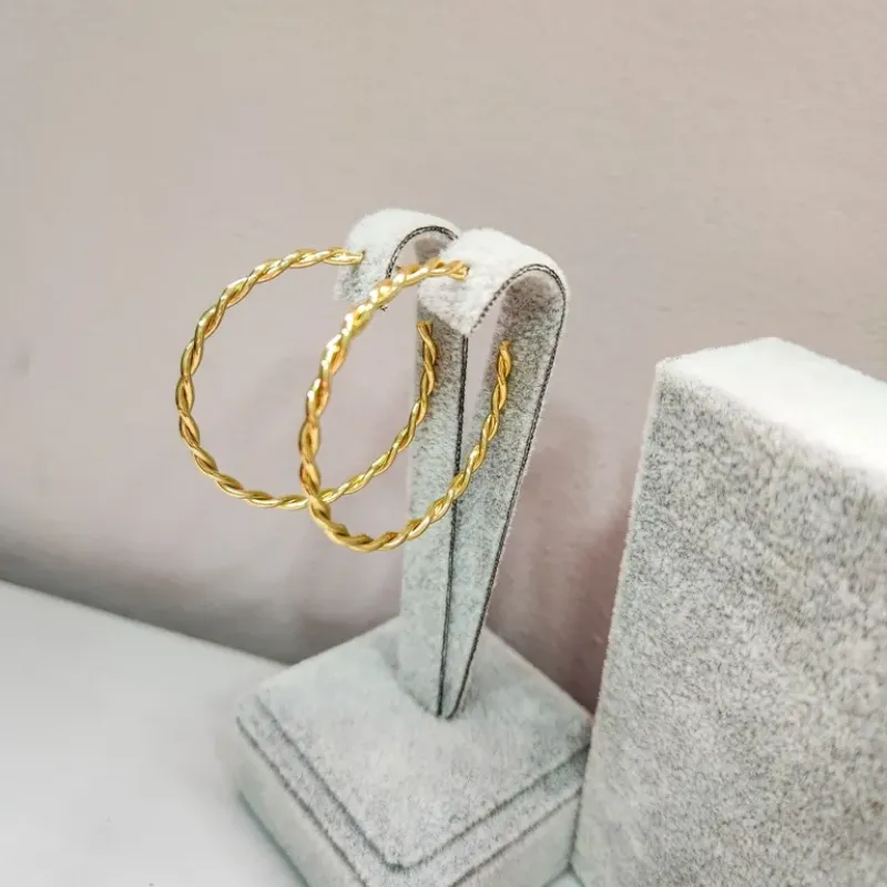 BRINCO OURO ARGOLA GRANDE ASPIRAL