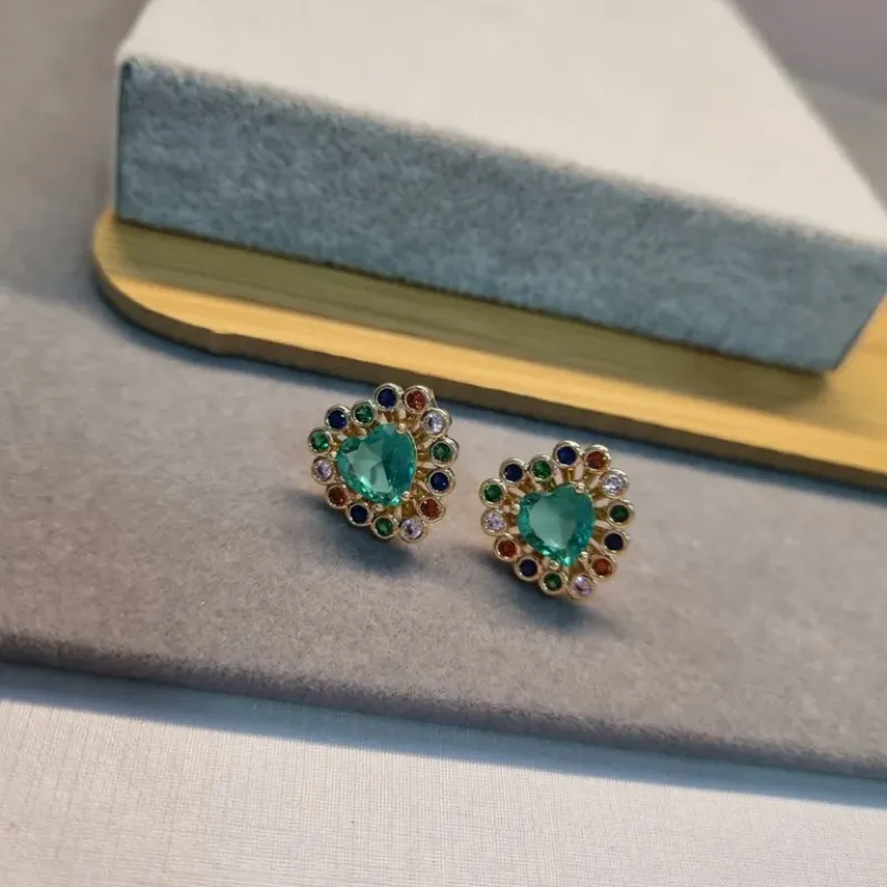 BRINCO OURO CORA TURMALINA RAINBOW