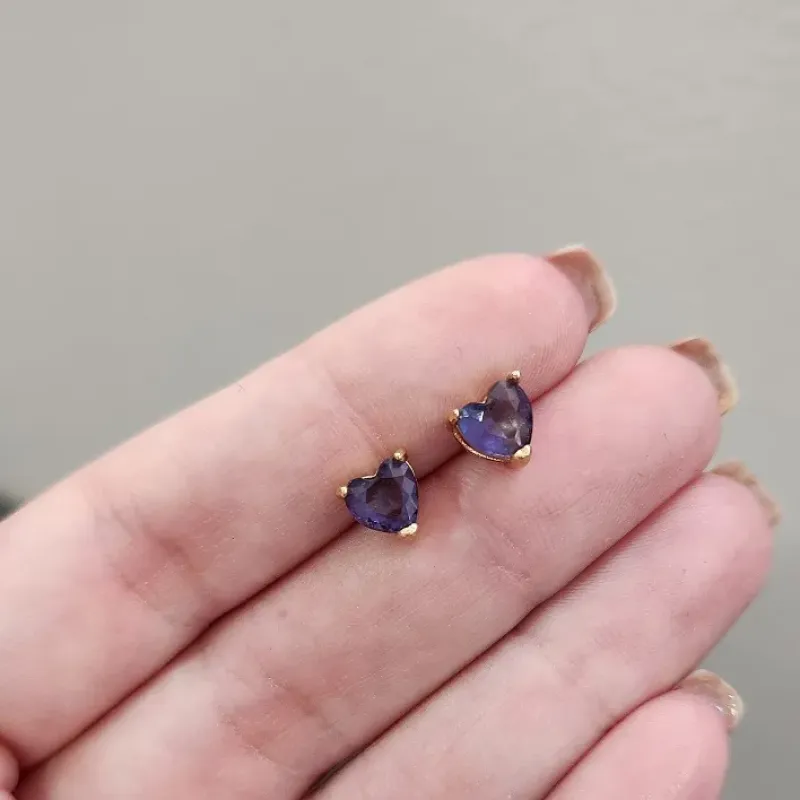 BRINCO OURO CORAÇÃO TANZANITA B