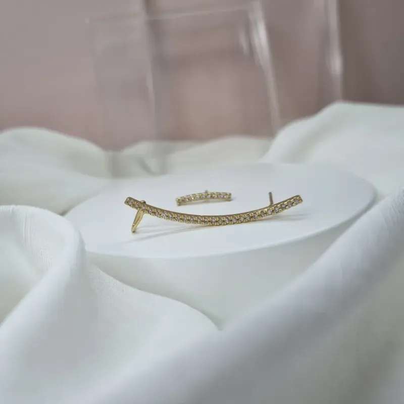 BRINCO OURO EAR CUFF FINA ZIRC