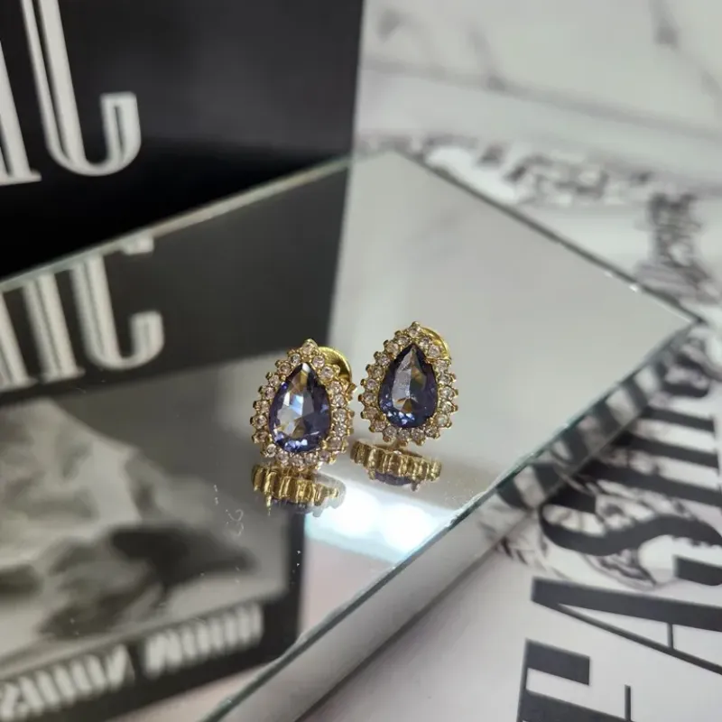 BRINCO OURO GOTA Z TANZANITA