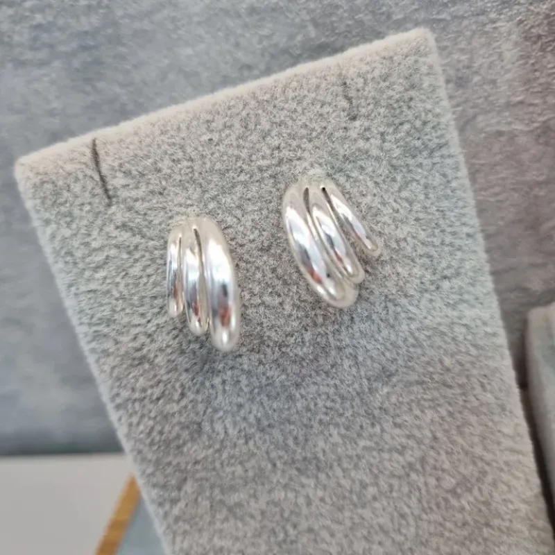 BRINCO PRATA ARGOLA 3 CAMADAS LISA