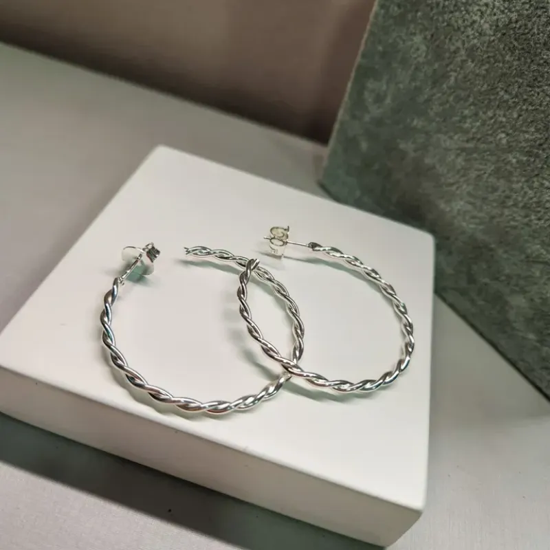 BRINCO PRATA ARGOLA GRANDE ASPIRAL