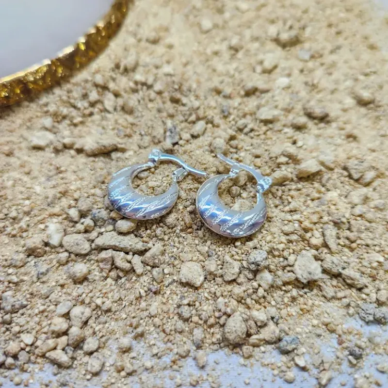 BRINCO PRATA ARGOLA LISTRA