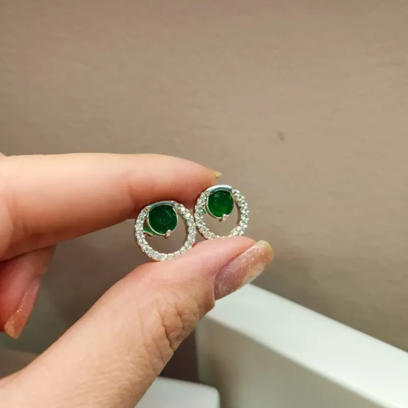BRINCO PRATA CIRC ZIRC ESMERALDA