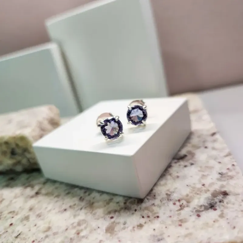 BRINCO PRATA CIRCULO M TANZANITA