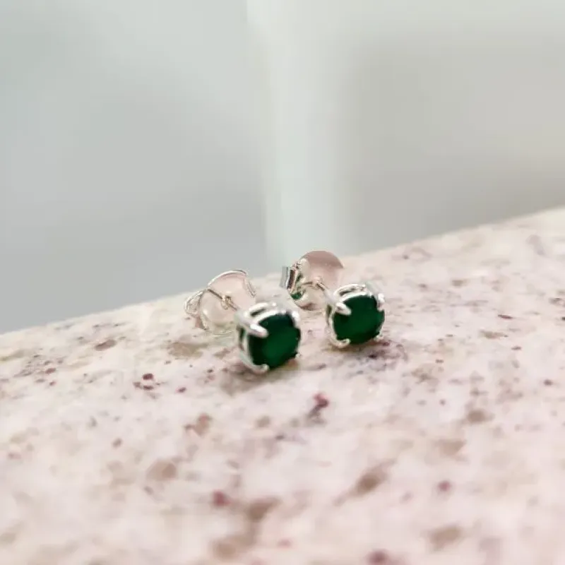BRINCO PRATA CIRCULO P ESMERALDA