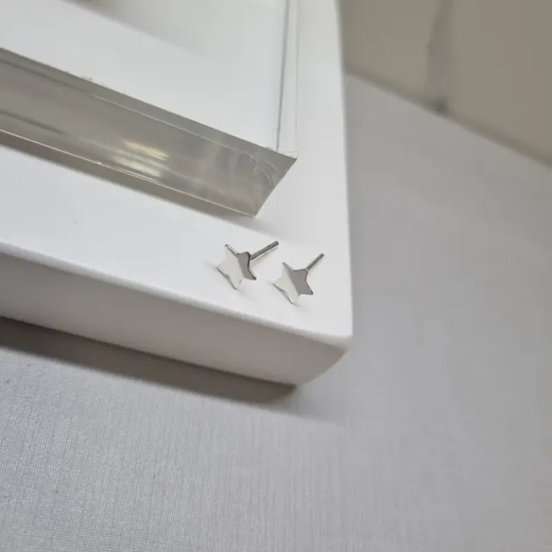 BRINCO PRATA ESTRELA 8MM