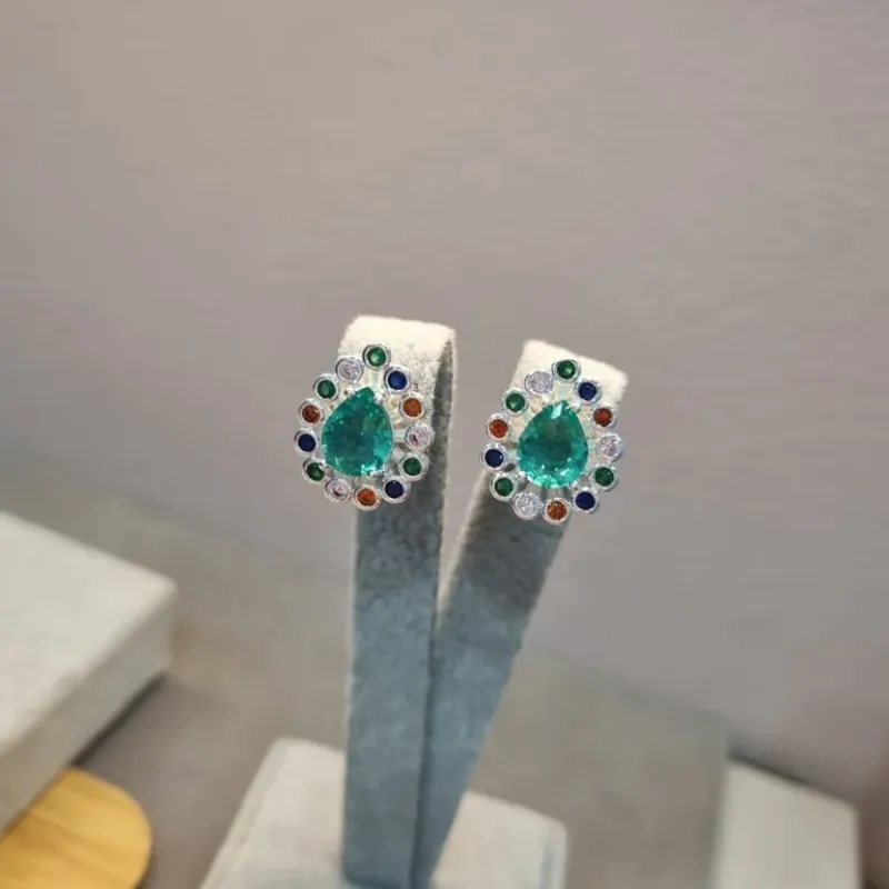 BRINCO PRATA GOTA TURMALINA RAINBOW