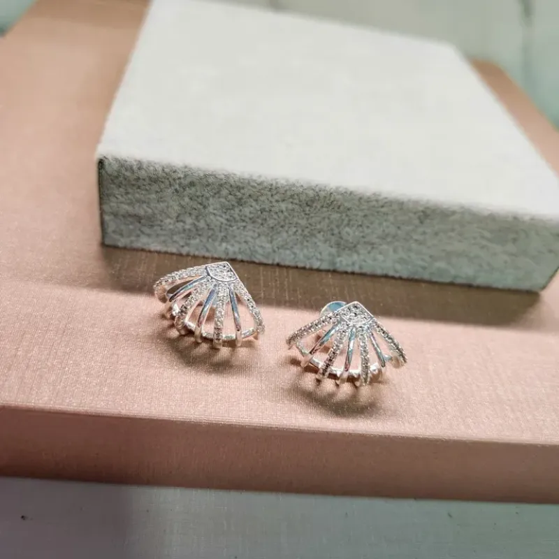 BRINCO PRATA LEQUE LISA ZIRC