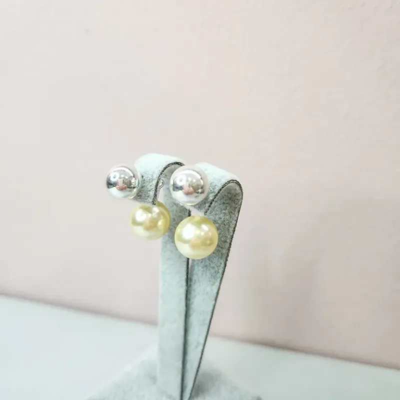 BRINCO PRATA PÉROLA BOLA