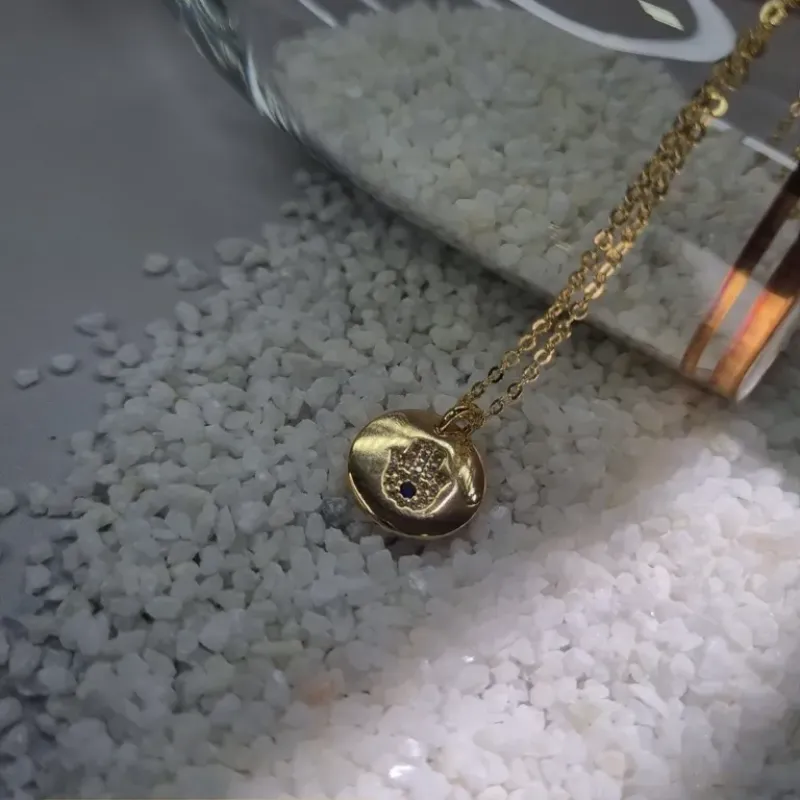 COLAR OURO MEDALHA HAMSA