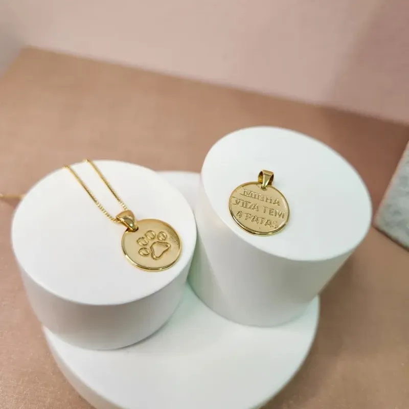 COLAR OURO MINHA VIDA TEM 4 PATAS