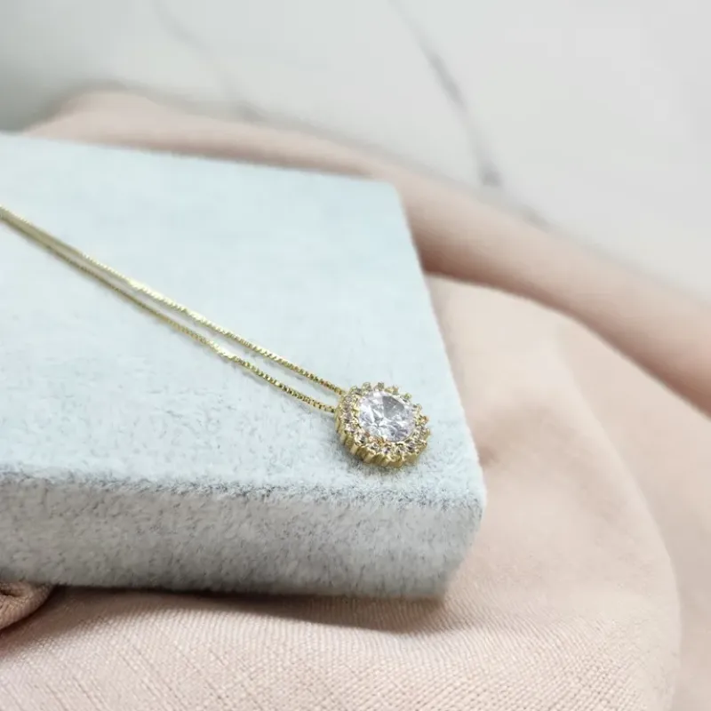 COLAR OURO Z CIRC CRISTAL