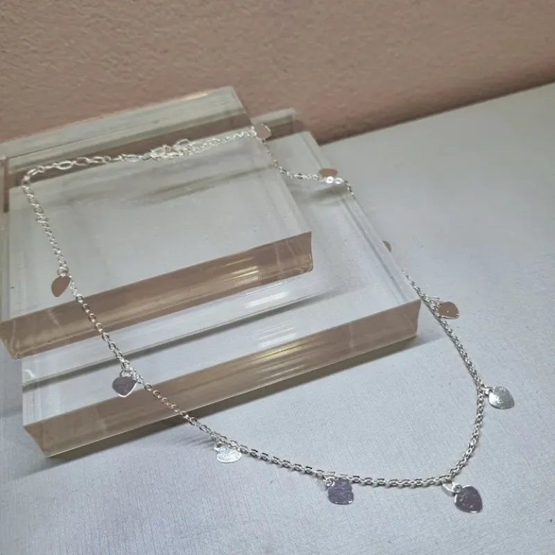 COLAR PRATA CORAÇÃOES PING