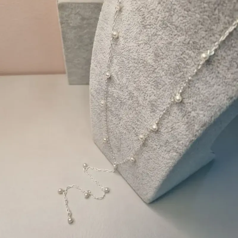 COLAR PRATA GRAVAT PÉROLAS PING