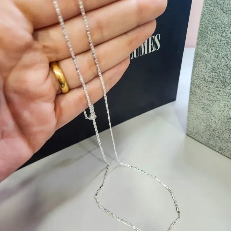 COLAR PRATA LONGO CORRENTE CHAPADA