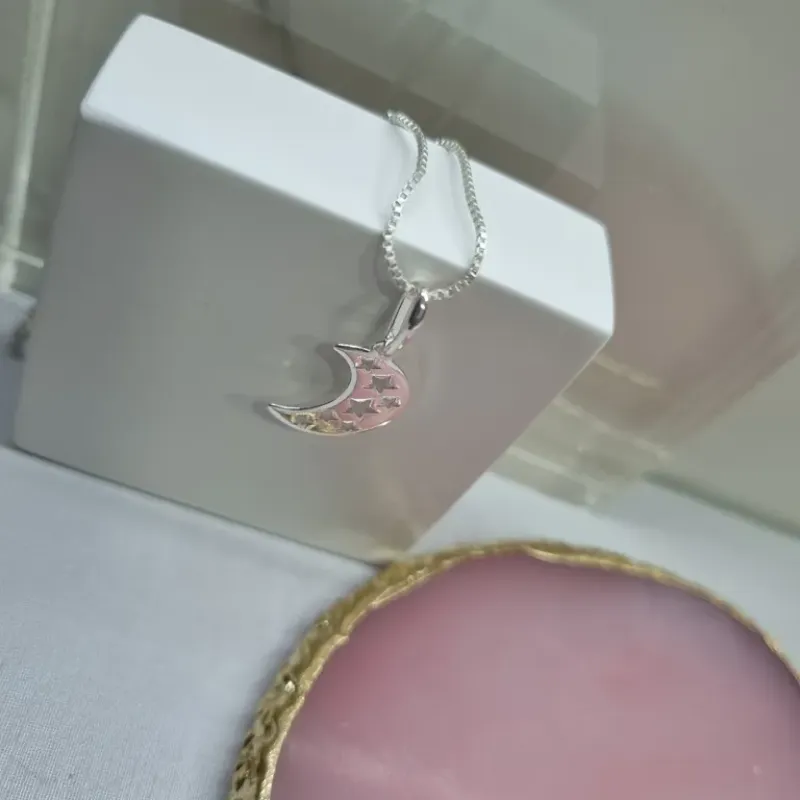 COLAR PRATA LUA VAZ ESTRELAS