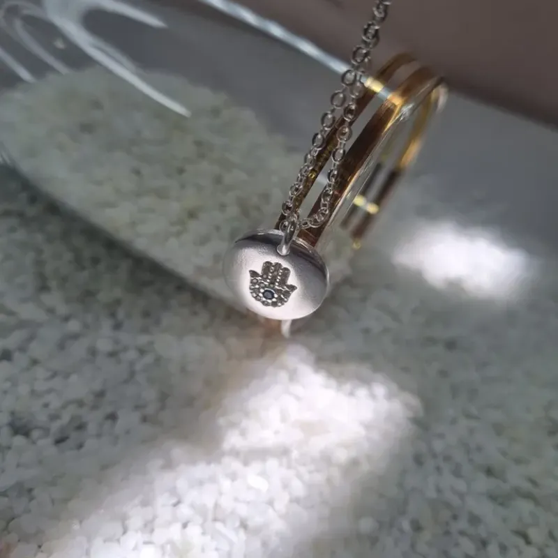 COLAR PRATA MEDALHA HAMSA