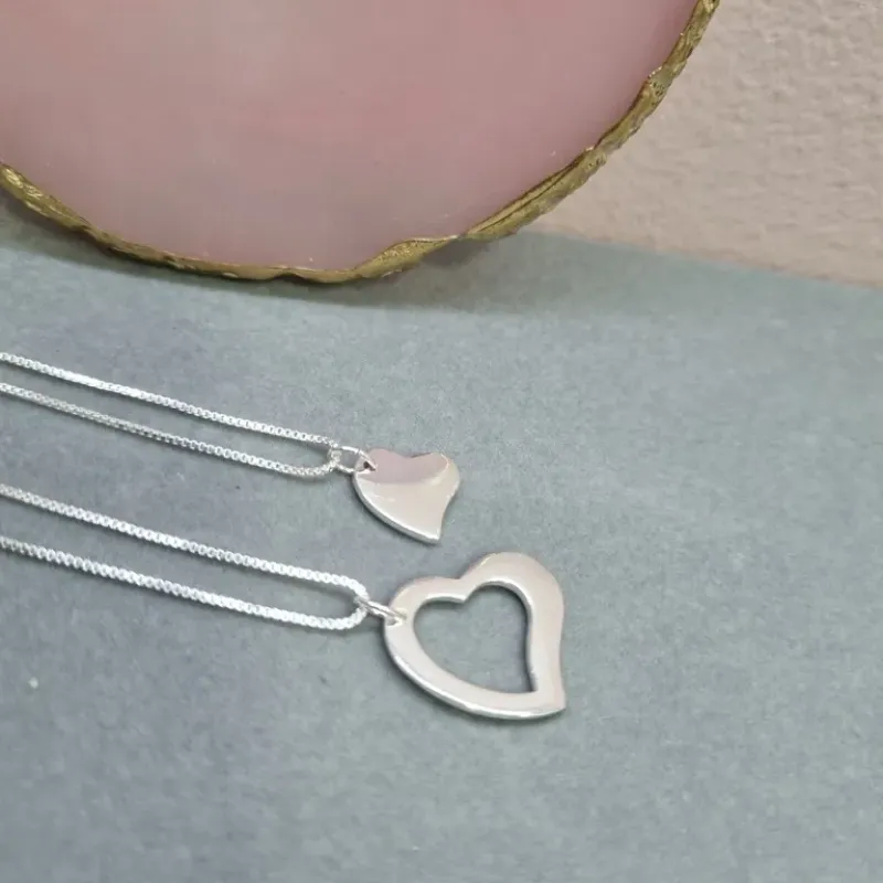 COLAR PRATA PAR CORAÇÃO