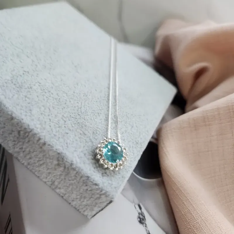 COLAR PRATA Z CIRC ACQUA