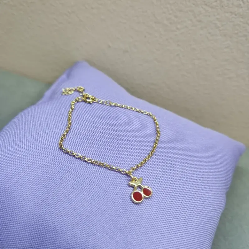 PULSEIRA OURO CEREJA