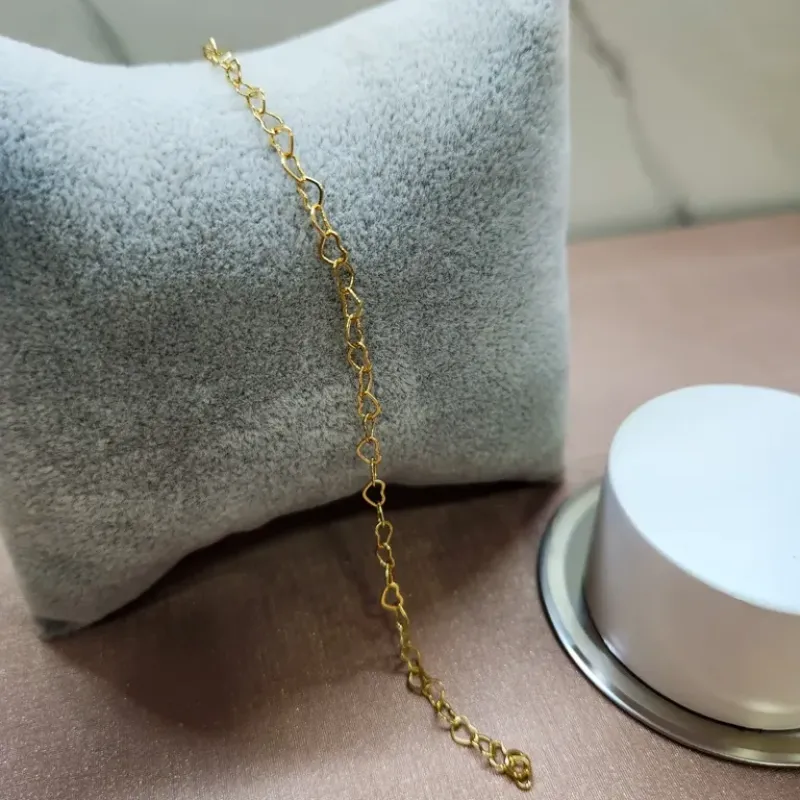 PULSEIRA OURO CORAÇAO VAZADO