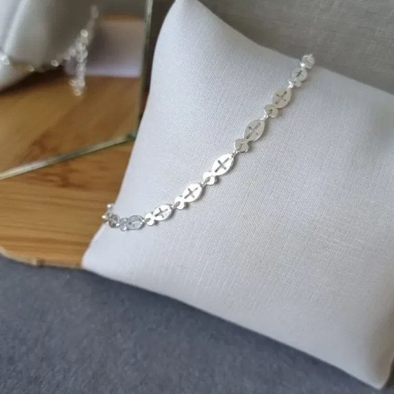 PULSEIRA PRATA MINI CRUZ