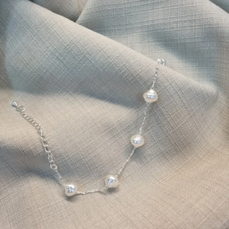 PULSEIRA PRATA PÉROLA BARROCA