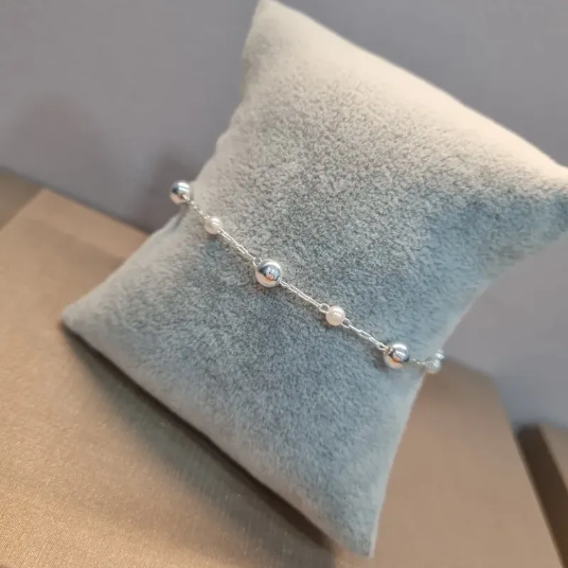 PULSEIRA PRATA PÉROLA BOLA