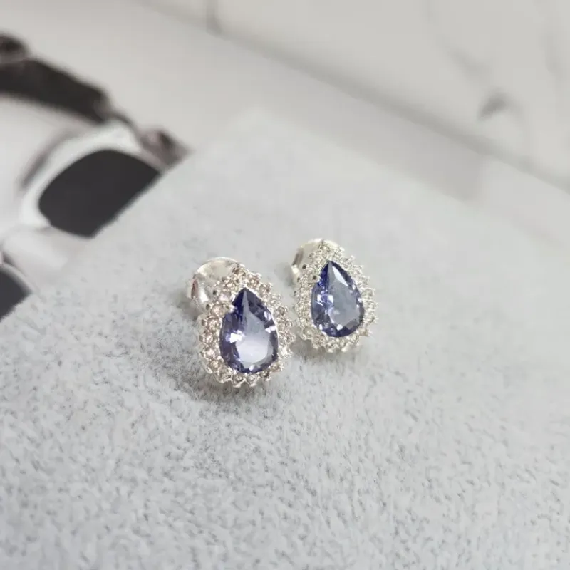 BRINCO PRATA GOTA Z TANZANITA