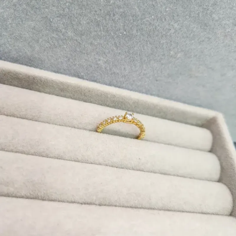 ANEL OURO ZIRC PONTO DE LUZ