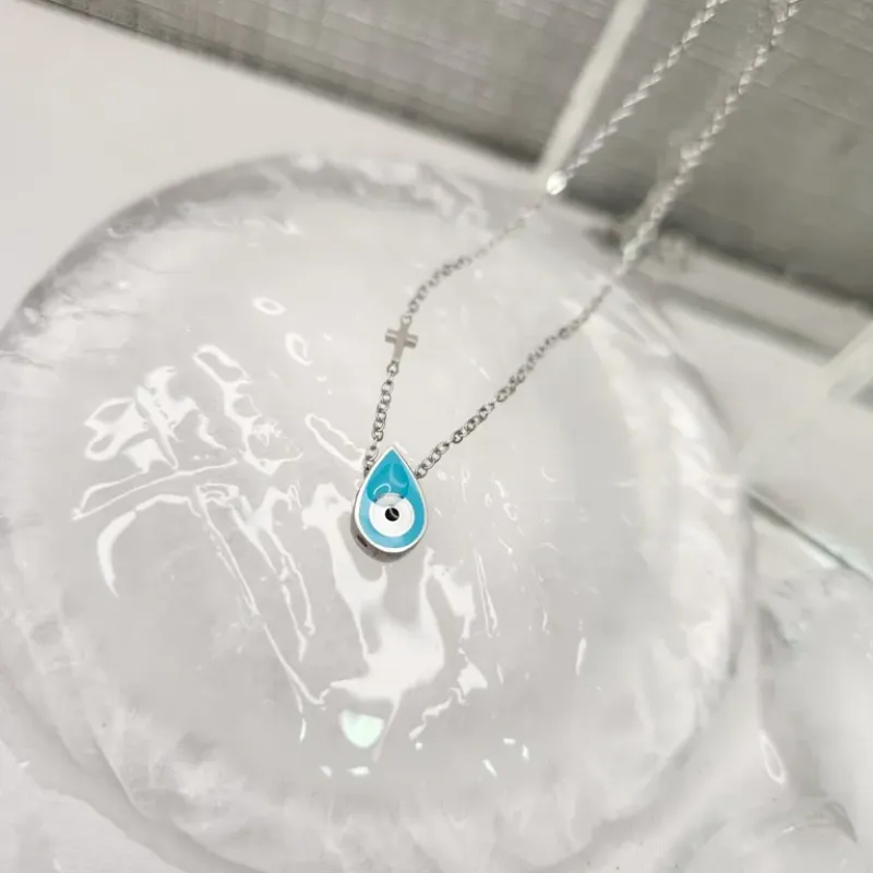 COLAR AÇO OLHO GOTA