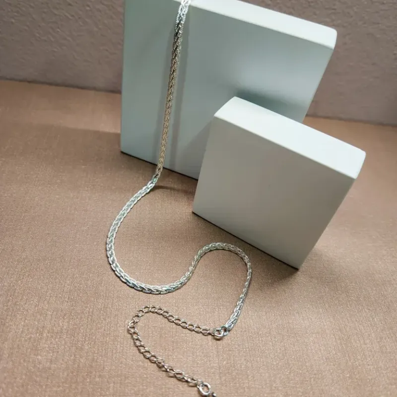 COLAR PRATA TRANÇADA RIGIDA P