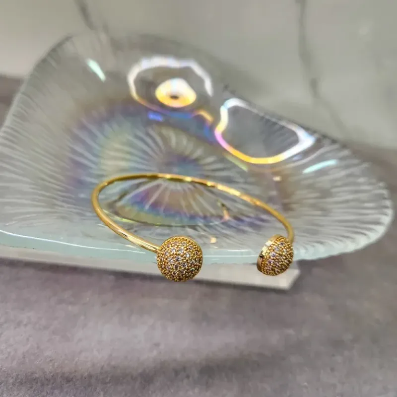 BRACELETE OURO BOLAS ZIRC