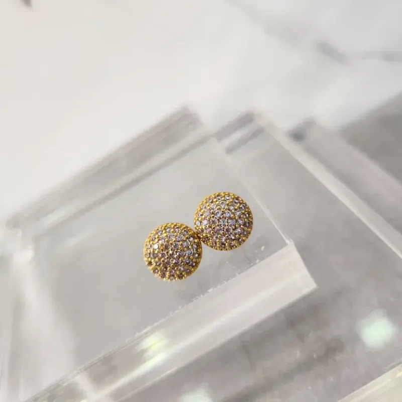 BRINCO OURO BOLA ZIRC G