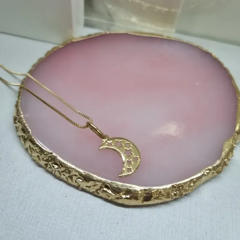 COLAR OURO LUA VAZ ESTRELAS