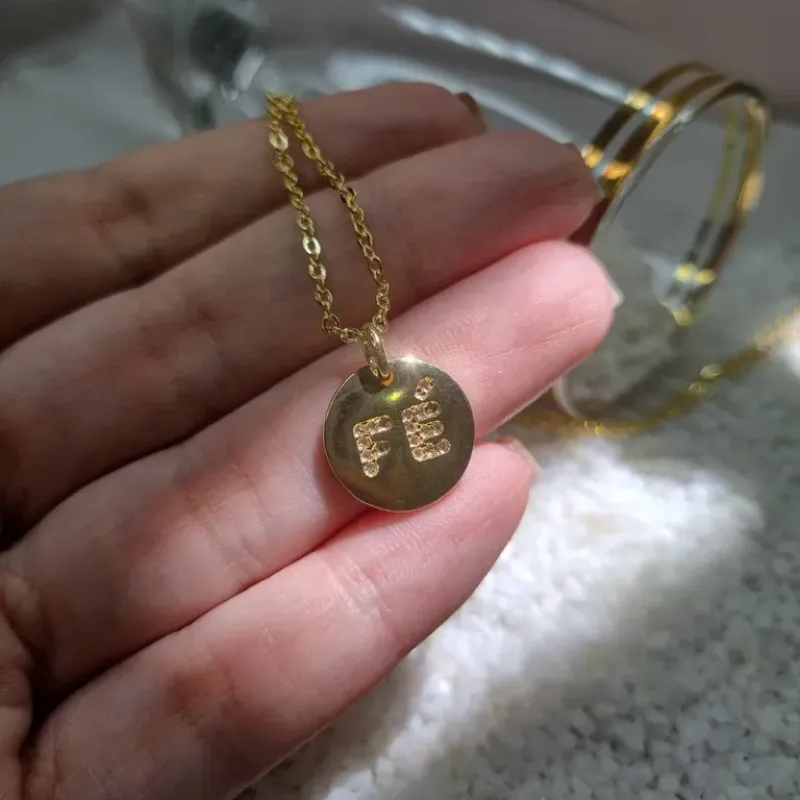 COLAR OURO MEDALHA FÉ