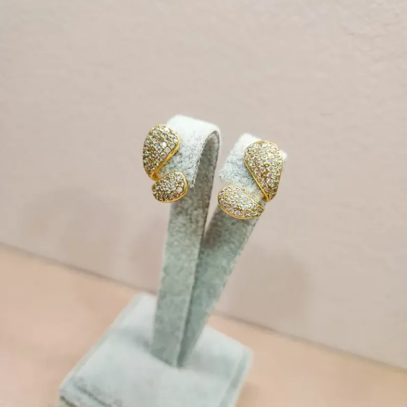 BRINCO OURO EAR HOOK GOTAS ZIRC