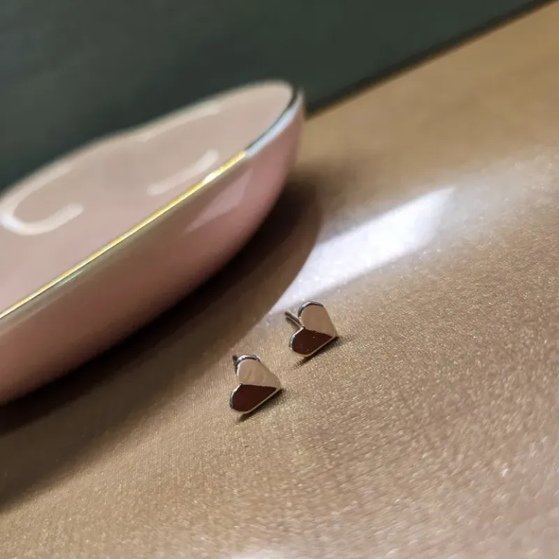 BRINCO PRATA CORAÇÃO ORIGAMI