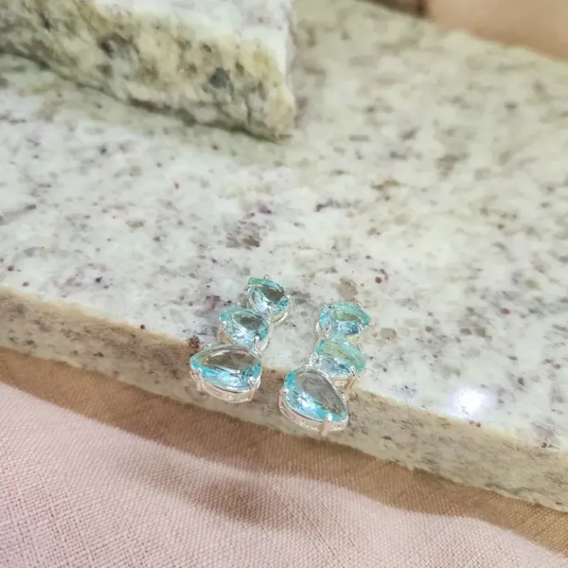 BRINCO PRATA EAR CUFF GOTAS ACQUA