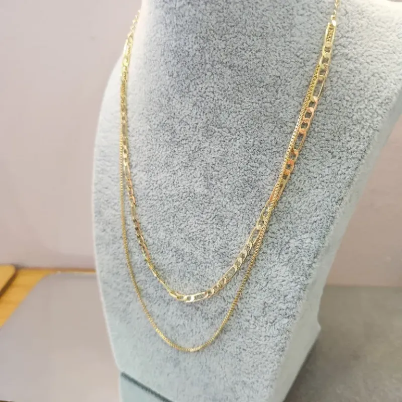 COLAR OURO DUPLO CHAP VENEZ